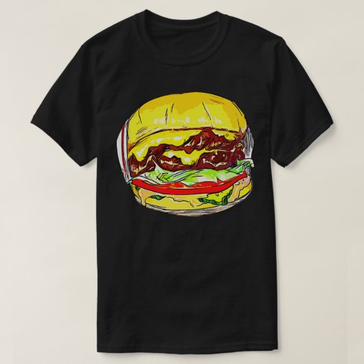 T-shirt Chemise hamburger Chemise Cheeseburger Burger L (Design devant)