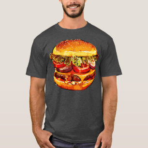 T-shirt Chemise hamburger hamburger Chemise Fast Food