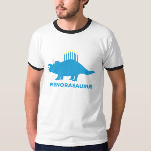 T-shirt Chemise Hanoukka Menorasaurus Menorah Dinosaur