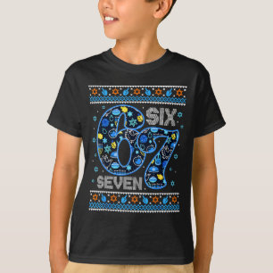 T-shirt Chemise Hanukkah 67 Festive Dreidel Ugly Pour Homm