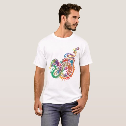 T-shirt Chemise homme Dragon multicolore (Devant entier)