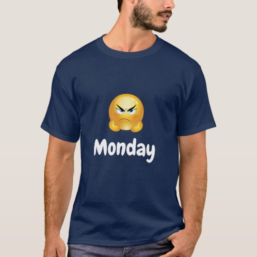 T-shirt Chemise homme lundi Emoji Grumpy (Devant)