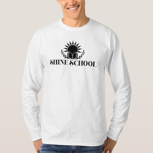 T-shirt chemise homme manche longue logo noir (Devant)