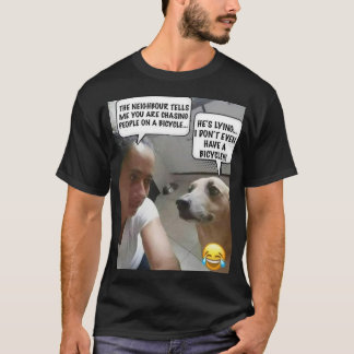 T-shirt Chemise Humour... Chien chasse vélo, mais ne possè