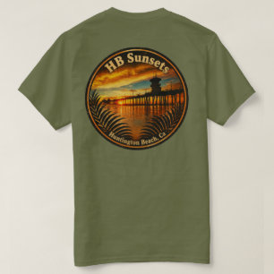 T-shirt Chemise Huntington Beach Pier Sunset - John Minar