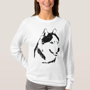 T-shirt Chemise Husky Femme à manches longues traîneau à c