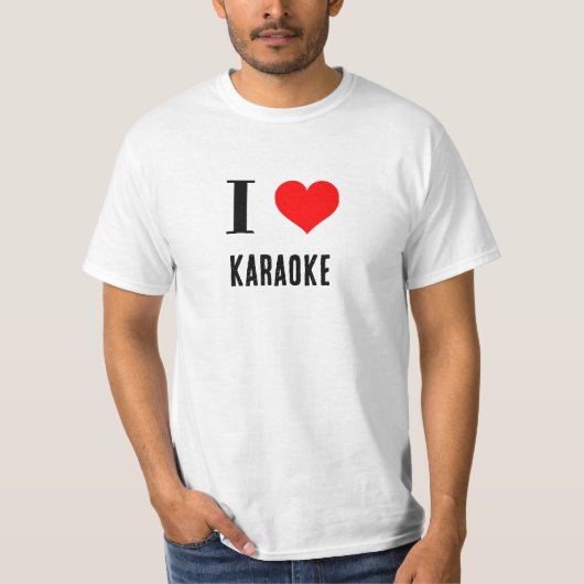 T-shirt Chemise - I Heart karaoké (Devant)