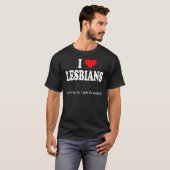 T-shirt Chemise "I Heart Lesbians" (Devant entier)