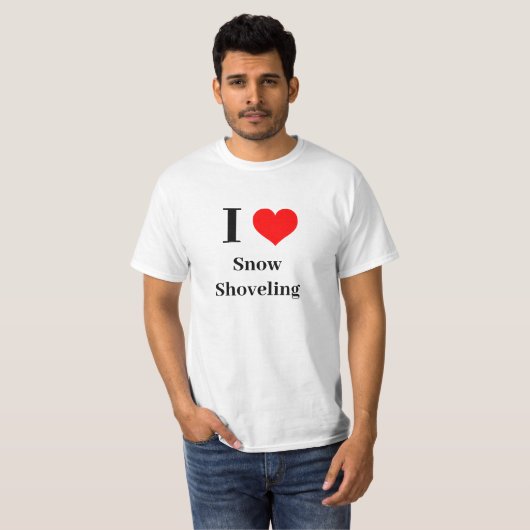 T-shirt Chemise - I Heart Snow Shoveling (Devant entier)