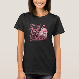 T-shirt Chemise Inspirante Flamant Rose Fier et Génial