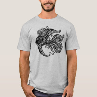 T-shirt Chemise Intricquée Tribale Mandala Poisson Combatt