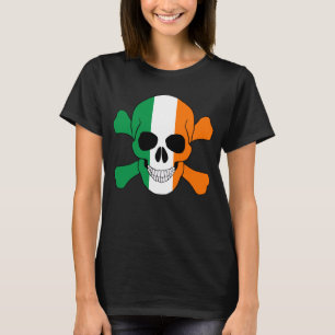 T-shirt Chemise Irlandaise Drapeau Crâne Et Crossbones
