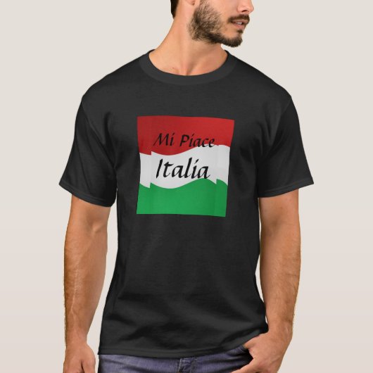 T-shirt Chemise italienne de drapeau de MI Piace Italie (Devant)