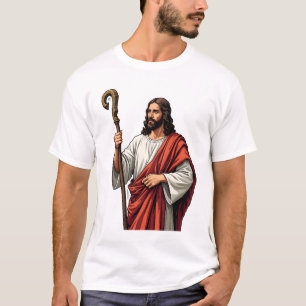 T-shirt Chemise Jésus Bâton de Berger Gravure Vintage 2