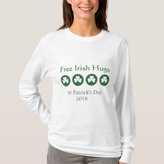 T-shirt Chemise Jour de la Saint Patrick de Hugs Irlandais (Devant)