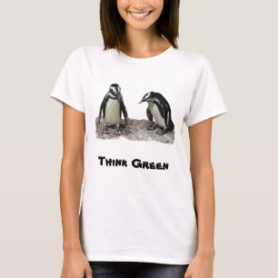 T-shirt Chemise Jour des terres verte Penguins