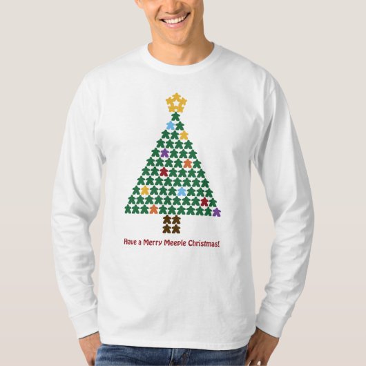 T-shirt Chemise Joyeuse Meeple Christmas Tree Mens (Devant)