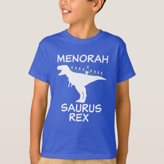 T-shirt Chemise juive de Menorah Saurus Rex Hanoukka drôle (Devant)