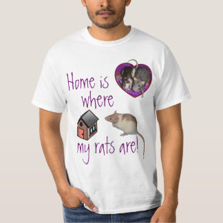 T-shirt Chemise : La maison est où mes rats sont !