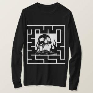 T-shirt Chemise Labyrinthe de Crâne Enfer Gothique