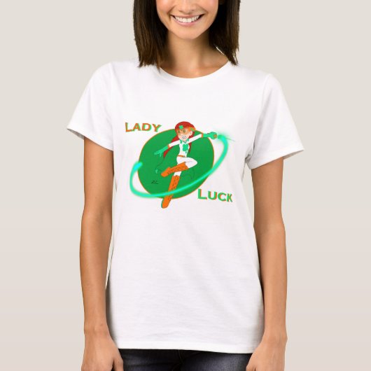 T-shirt Chemise Lady Luck Superhero (Femmes) (Devant)