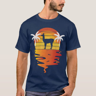 T-shirt Chemise lama rétro coucher de soleil 70s vintage a
