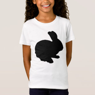 T-Shirt Chemise lapin de Pâques en Silhouette noire