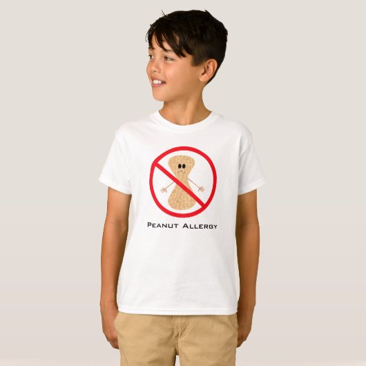 T-shirt Chemise libre d'allergie d'arachide (Devant entier)