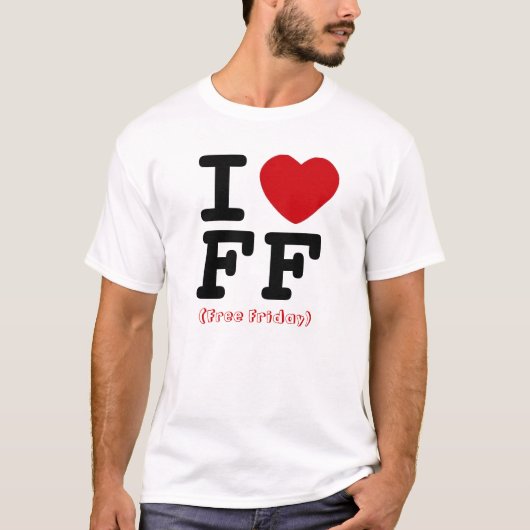 T-shirt Chemise libre de coeur de vendredi (Devant)