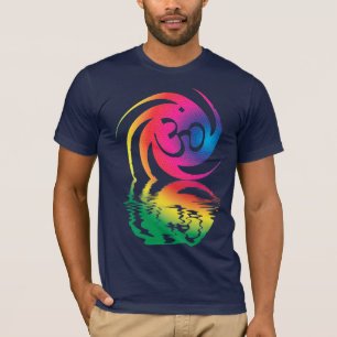 T-shirt Chemise liquide de symbole de l'OM d'arc-en-ciel