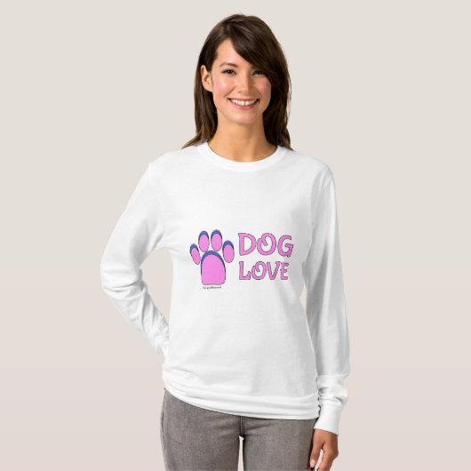 T-shirt Chemise longtemps gainée d'amour de chien (Devant entier)
