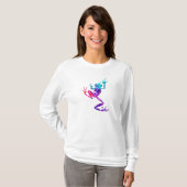 T-shirt Chemise longtemps gainée turquoise et pourpre de (Devant entier)