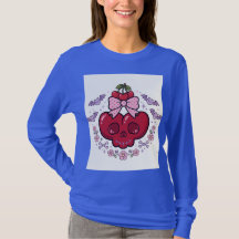 Chemise longue Halloween Crâne Cerise Bleu Kawaii