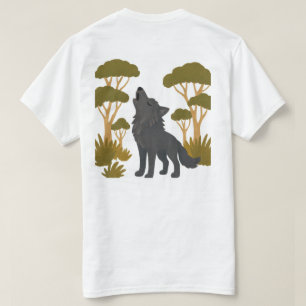 T-shirt Chemise Loup Reste Sauvage Reste Libre – Ligne Art