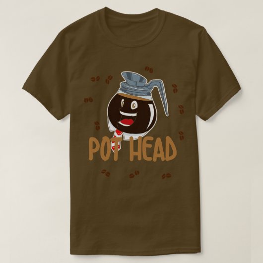 T-shirt Chemise Lover À Café À Tête De Pot (Design devant)