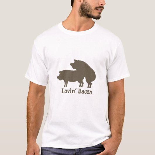 T-shirt Chemise Lover Bacon - I heart Bacon Unisex Design (Devant)