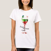 T-shirt Chemise Lover Italienne | Graphique Vino élégant (Devant)