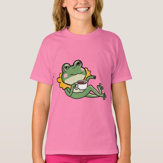 T-shirt Chemise Lover Thé Grenouille Verte - Design Unique (Devant)