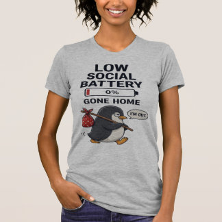 T-shirt Chemise Low Social Battery 0% Parti À La Maison