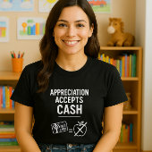 T-shirt Chemise Maître Drôle ; Appréciation Accepte L'Arge