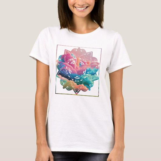 T-shirt Chemise Mandala colorée (Devant)