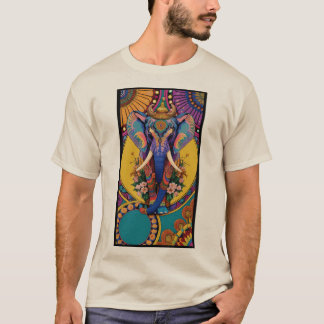 T-shirt Chemise Mandala de l'Éléphant Ganesha Néon