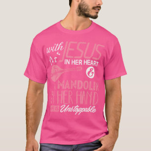 T-shirt Chemise Mandolin Avec Jésus Dans Son Coeur Mandoli