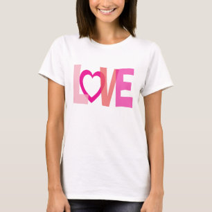 T-shirt Chemise mariage rose de coeur de coeur