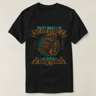 T-shirt Chemise Mécanicien Réparer les Choses Moteur Vinta