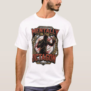 T-shirt Chemise Mentalement Dans l'Octogone MMA Sports de
