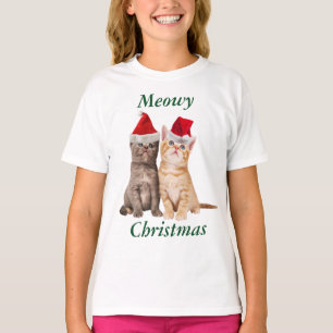 T-shirt Chemise Meowy Christmas Kitten Kids
