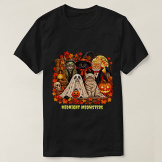 T-shirt Chemise Midnight Meowsters Chatons Halloween Vinta
