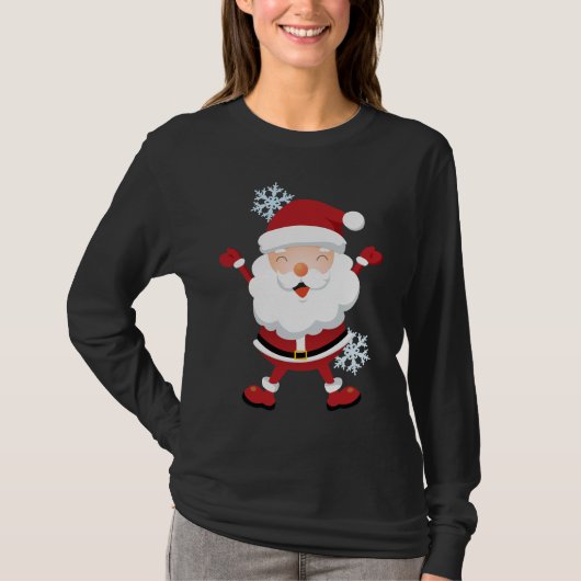 T-shirt Chemise mignonne de Père Noël - tailles d'ados et (Devant)