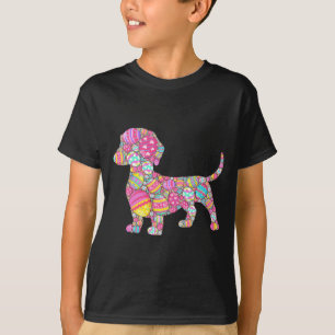 T-shirt Chemise Mignonne Oeufs Colorés Teckel Chien Chiot